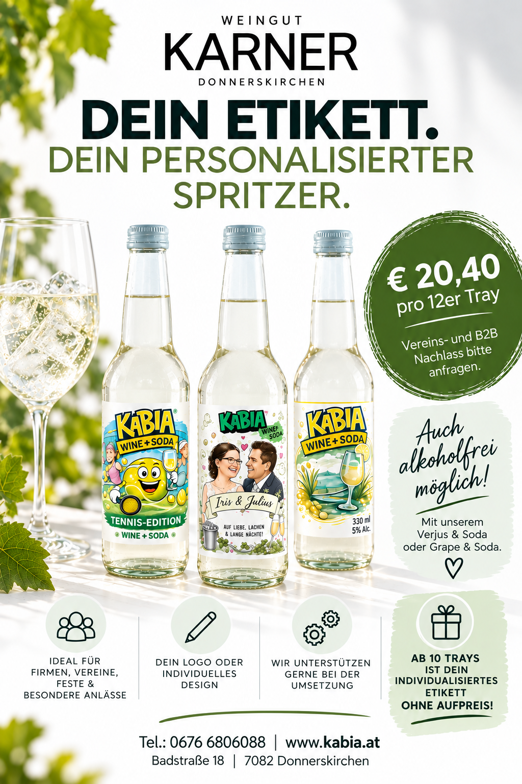 Wine & Soda im 12-er Tray mit eigenem Logo – Bild 2